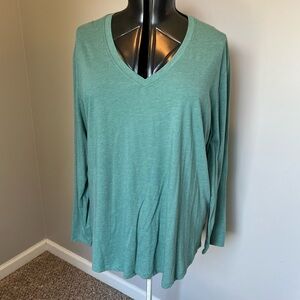 Blue/Green Long Sleeve V-neck